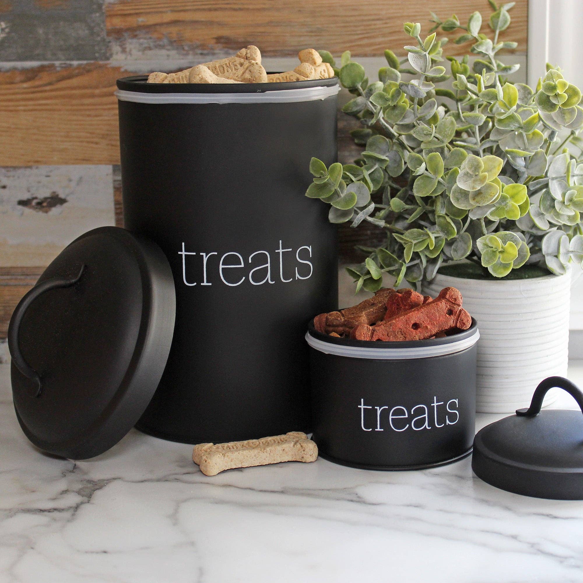 Kurated Korner - Vente Bocal à friandises – chien - Boîte à friandises pour chiens en émail AuldHome Design4