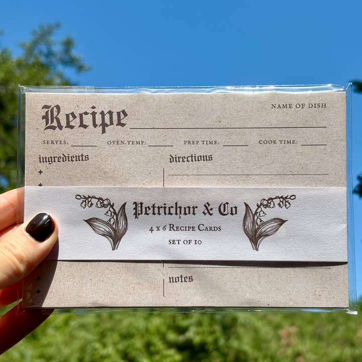 Petrichor & Co. - Wholesale Recipe Card - Retro Recipe Cards – Set of 10 Vintage Kitchen Stationery3