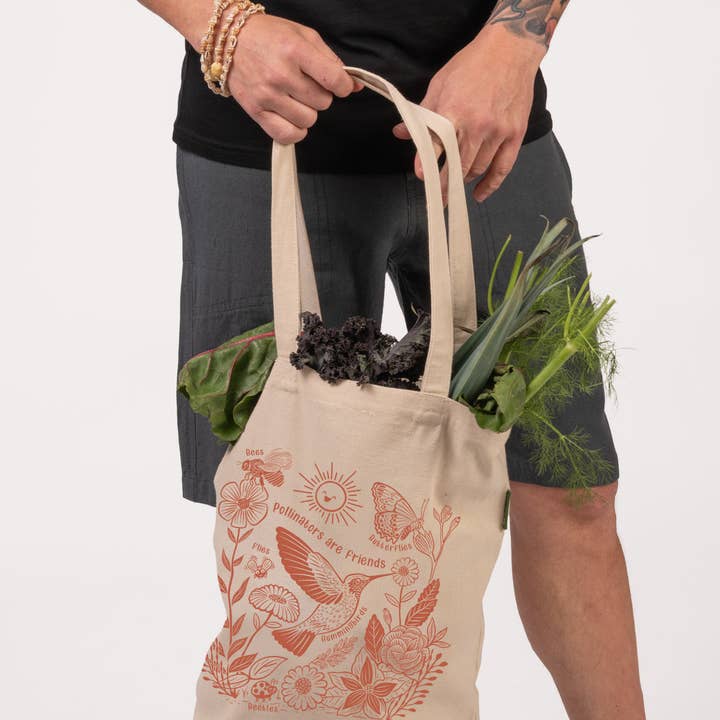 Soul Flower - Wholesale Tote Bag - Unisex - Pollinators Eco Tote Bag - Organic Canvas Tote Bags0