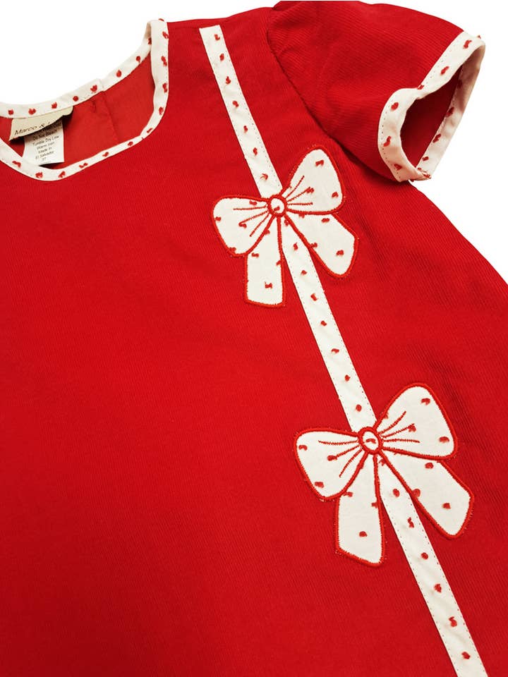Marco and Lizzy – wholesale Dress – Kids – Christmas Red Bows A-line Girl's dress3