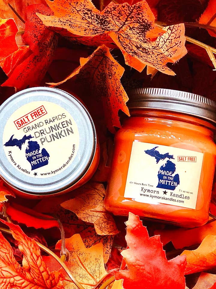 Bougie Mini Mason Jar - Grand Rapids Drunken Punkin pour la vente par Kymora Kandles