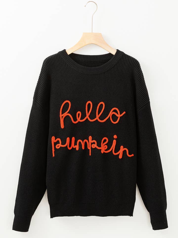 Babs + Birdie - Wholesale Knit Sweater - Women's - Hello Pumpkin Graphic Sweater10