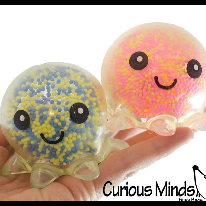 Curious Minds Toys – wholesale Fidget Toy - Barn – 1 Light Up Octopus - Luft och frigolit Bead Filled Squeeze10