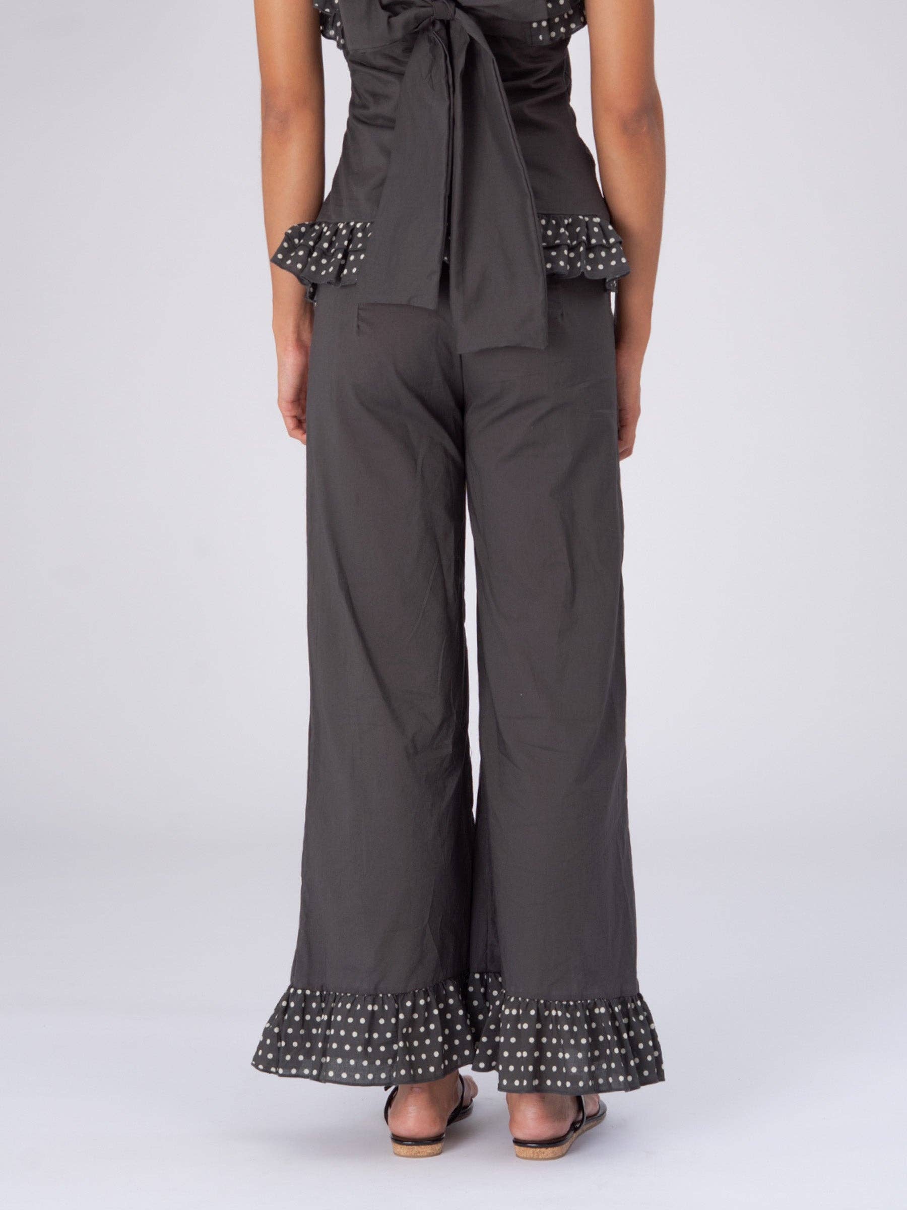 CARMEN SAYS - Wholesale Pants - Women's - Pantalones marrones con lunares de Noctis Night4
