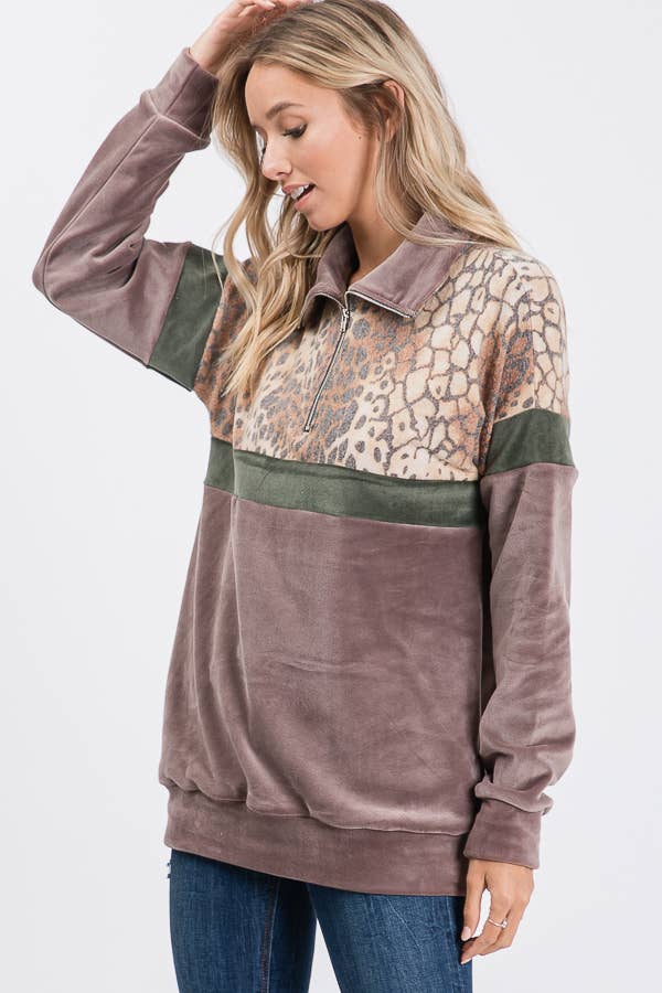 7th Ray - Wholesale Sweatshirt - Women's - Everyday Casual Half-Zip Activewear Sweatshirt T27334