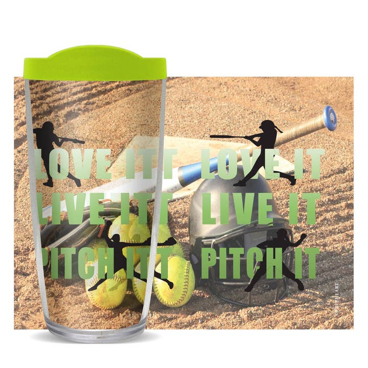 Love It Pitch It Softball Tumbler for wholesale by FREEHEART