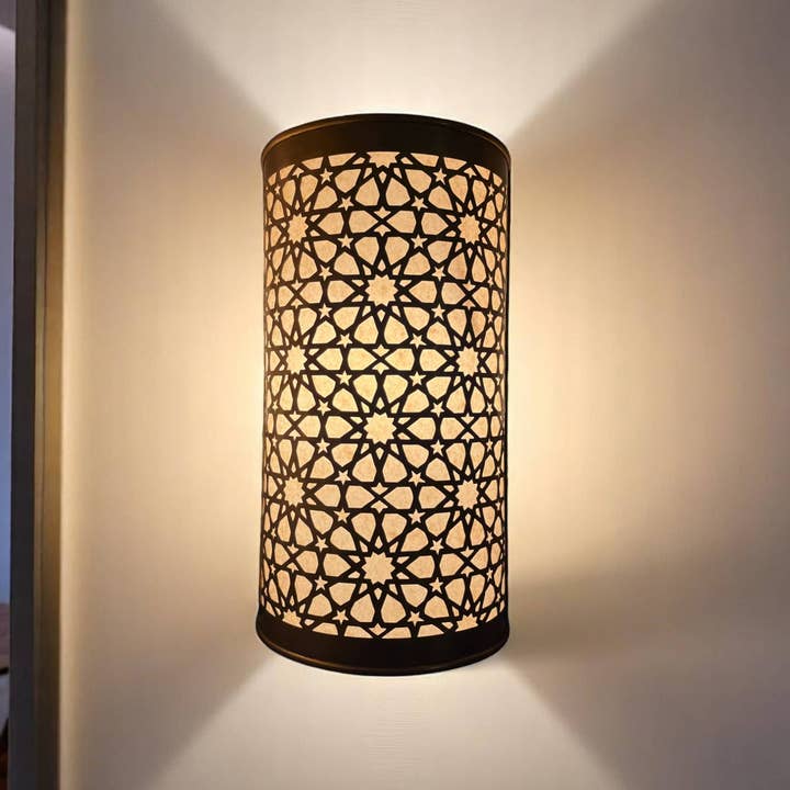 Set of 2 Moroccan Brass Wall Sconces – Handcrafted Filigree Lighting for Elegant Ambiance for wholesale by Moroccantastics