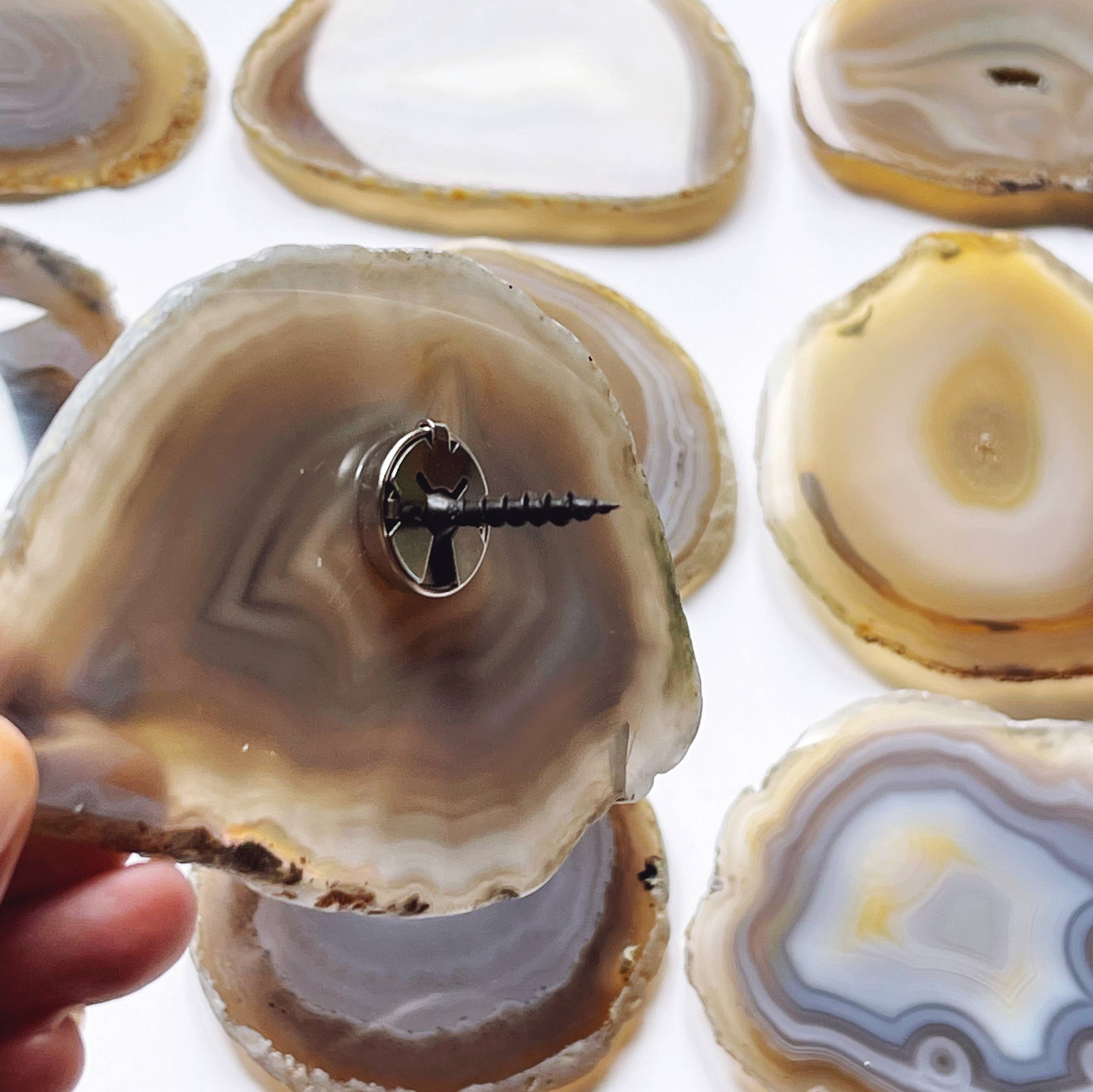 Suspend.It - Wholesale Wall Accent - Large Premium agate decor, crystal decor, screw cover2