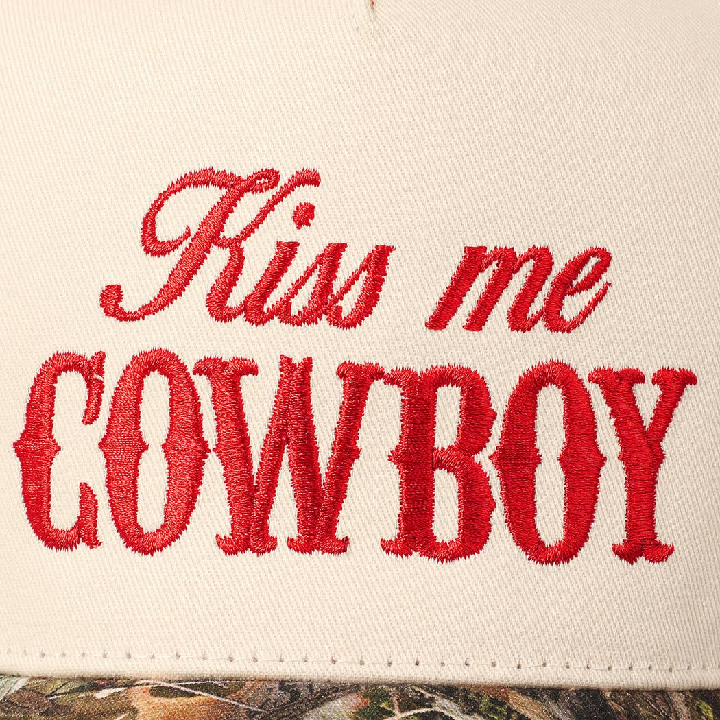 Fashion City - Wholesale Baseball Cap - Unisex - Kiss Me Cowboy Embroidery Two-Tone Cap18