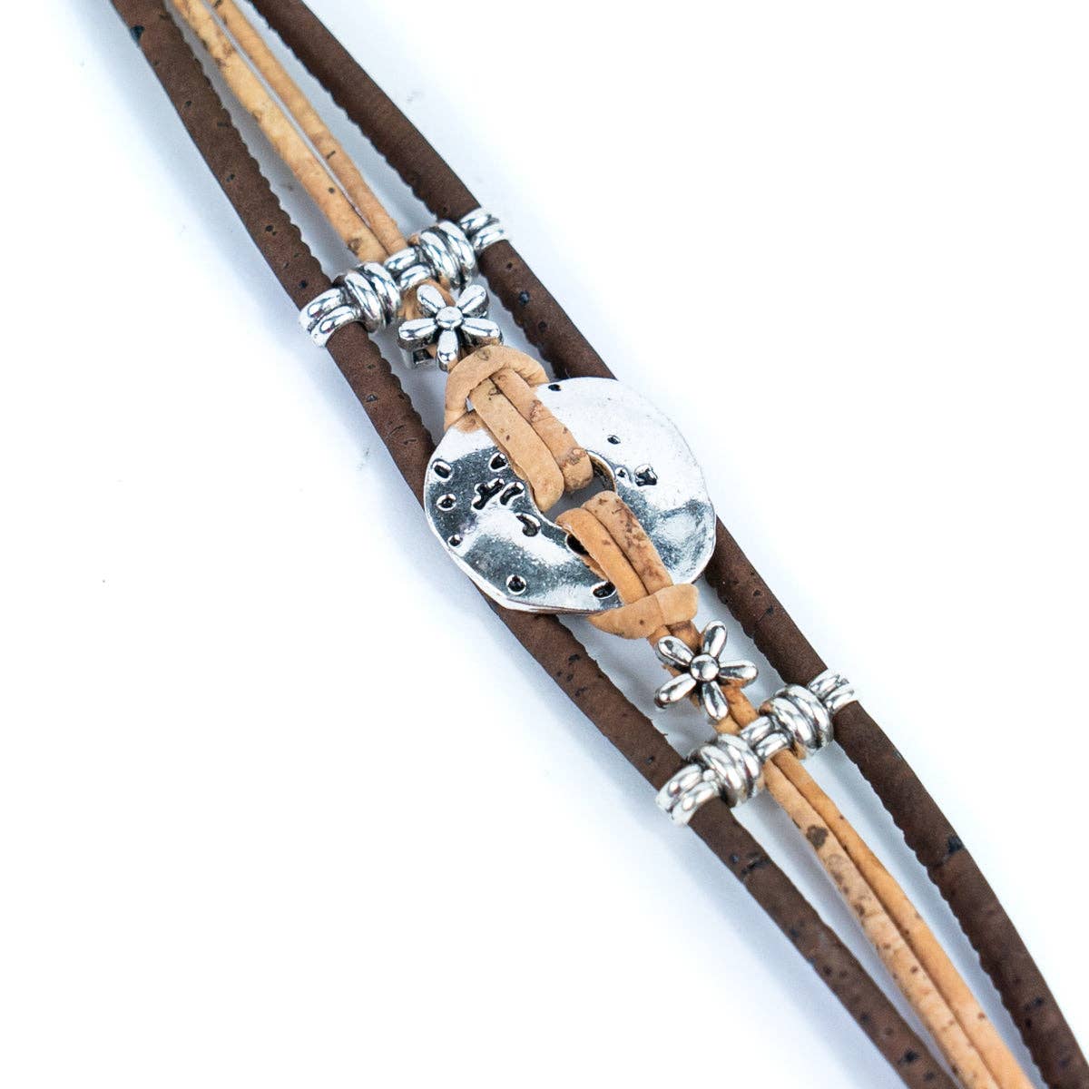 Meninas Bonitas Cork - Wholesale Bangle Bracelet - 3mm natural and colored cork wire and alloy hardware handmade women's fashion bracelet DBR-046-MIX-54