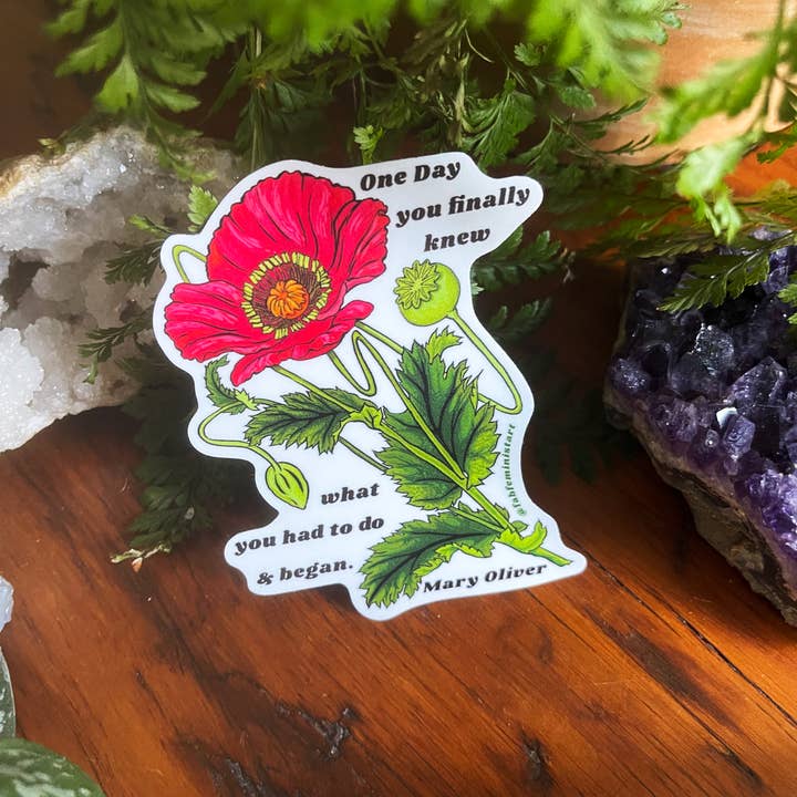 Fabulously Feminist - Wholesale Sticker - One Day You Finally Knew and Began, Mary Oliver: Sticker
