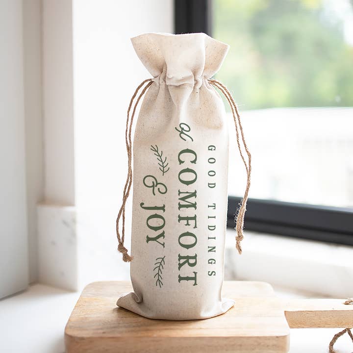 Good Tidings Wine Bag for wholesale by Porter Lane Home