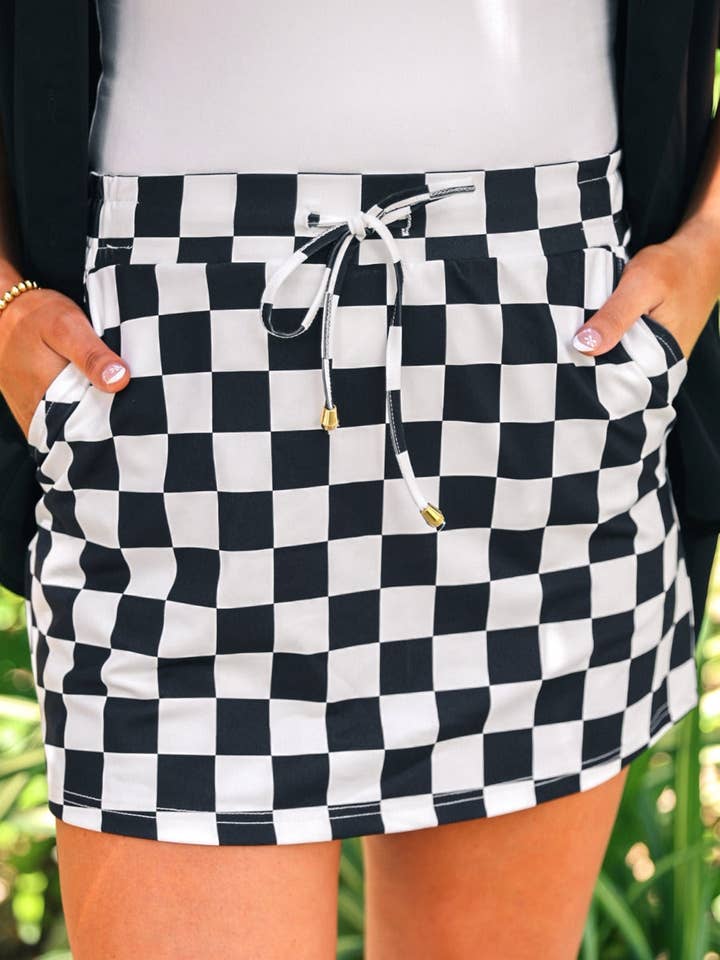 Checkerboard Checkered Skort for wholesale by Jess Lea