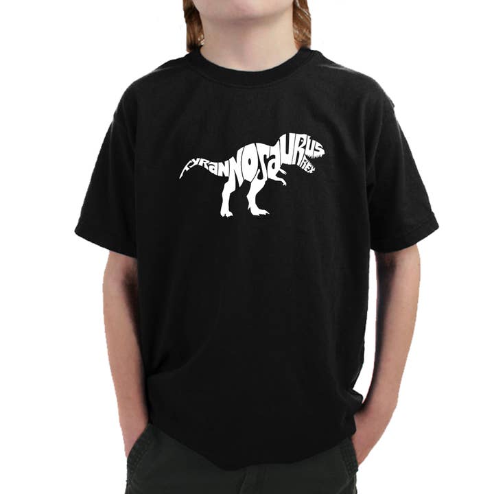 T-shirt da bambino Word Art - TYRANNOSAURUS REX per la vendita all'ingrosso da parte di LA Pop Art