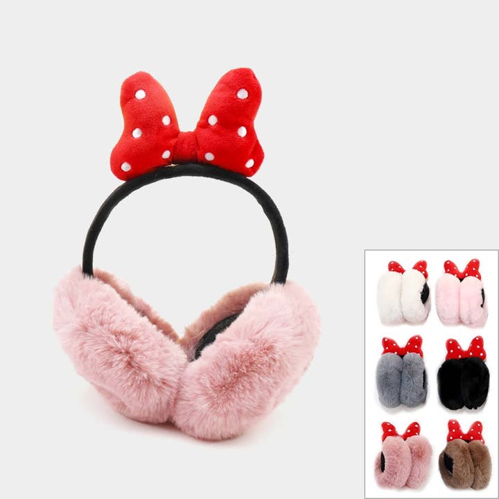 Bow Plush Earmuffs For Kids - Assorted for wholesale by Pagdee Kids Juniors