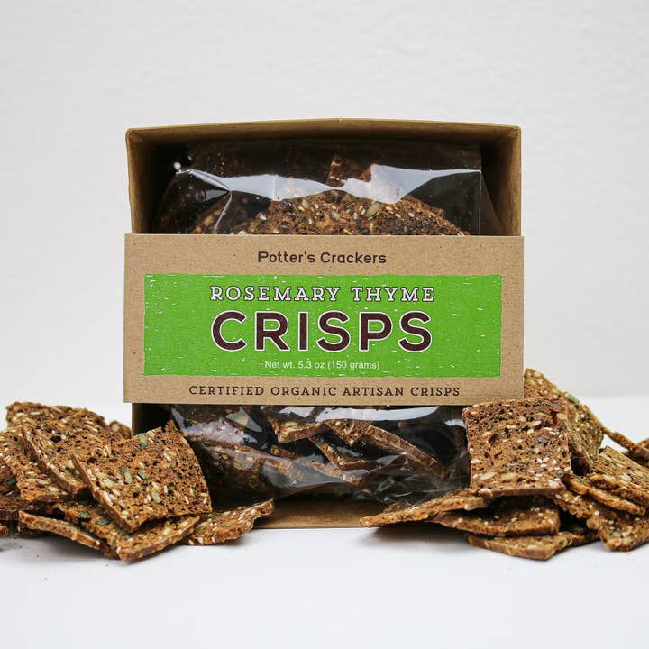 Potter’s Crackers - Wholesale Crackers - Potter's Crackers Organic Rosemary Thyme Crisps