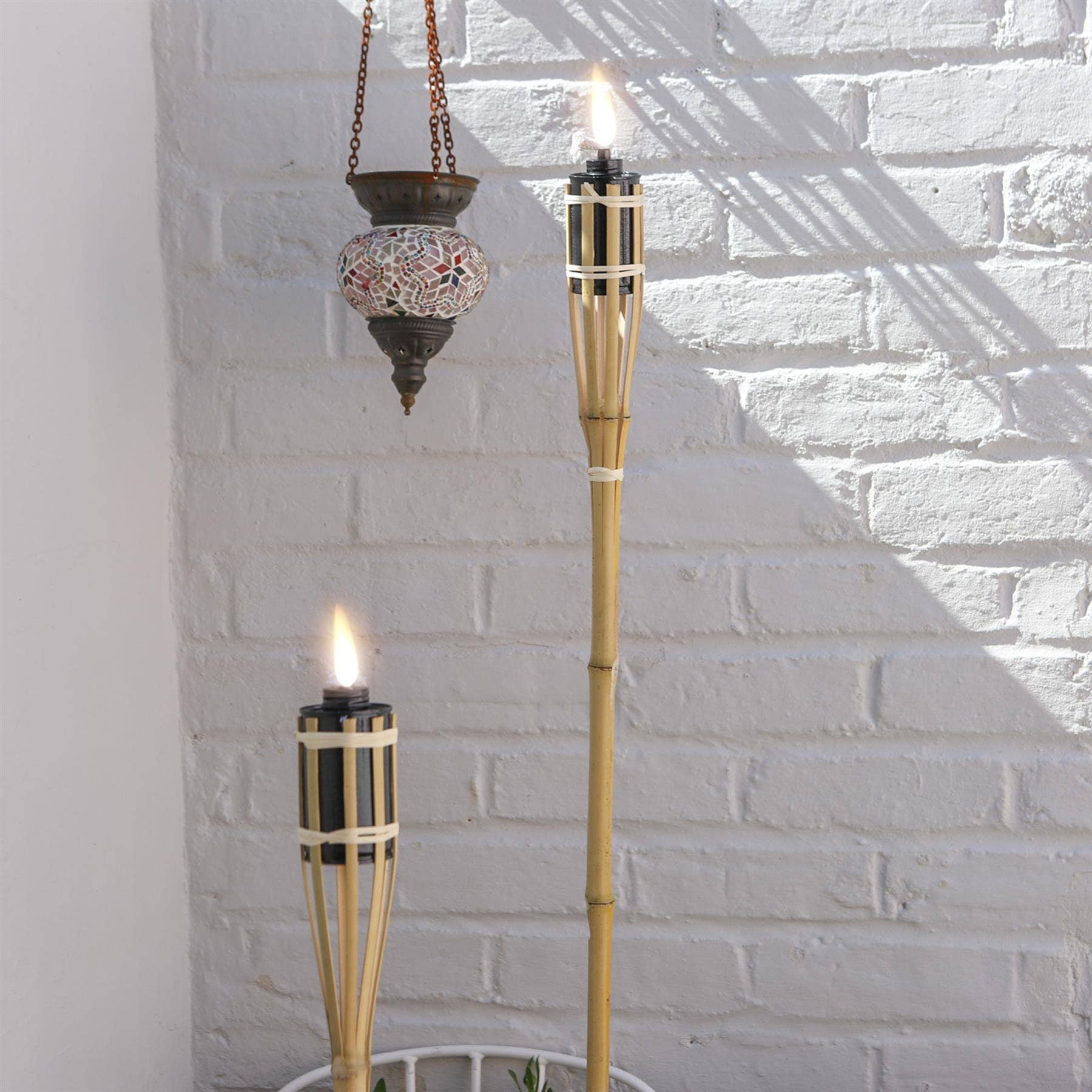 Rinkit Ltd - Wholesale Jar/Filled Candle - Harbour Housewares Bamboo Garden Tiki Torch - Natural2