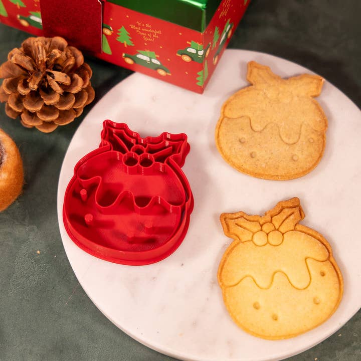 Red Christmas Pudding Cookie Cutter for wholesale on Faire2