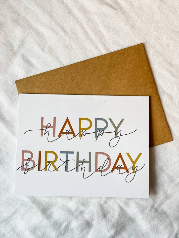 Gelukkige verjaardagskaart | Moderne verjaardagskaart voor wholesale door Detty Designs