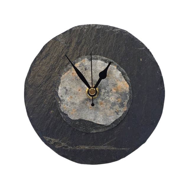 Driftmoods - The Slate Shop – wholesale Wall clock – Natural slate clock (15 cms diameter) Silent mechanism
