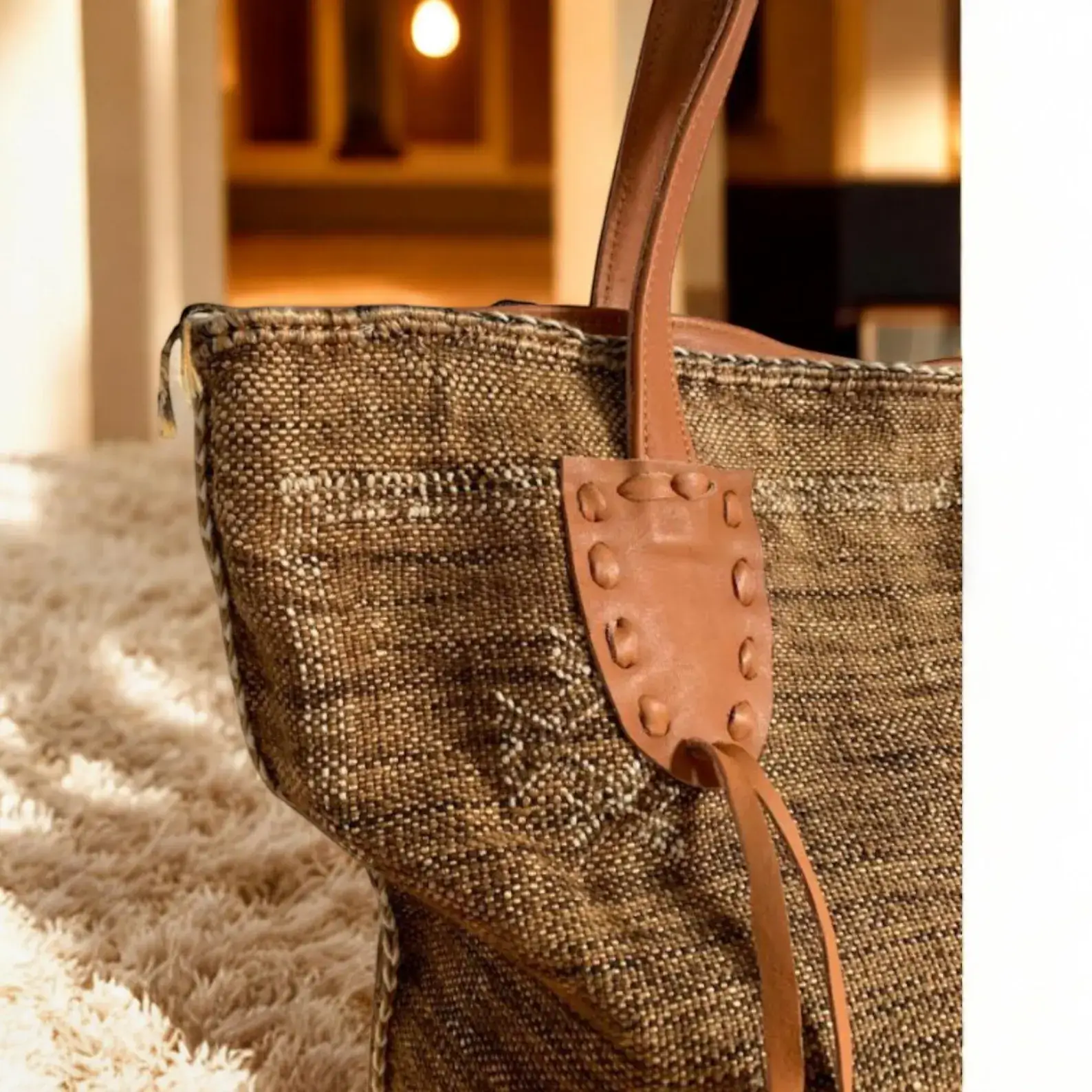 High crafty – wholesale Tote bag – Women's – Moroccan Cactus Silk Tote – Handmade Oversized Tote2