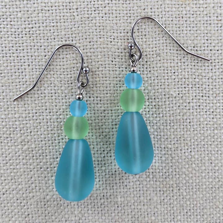 Sea Glass Drop Earring 1711-SP for wholesale by Sadie Green's Jewelry