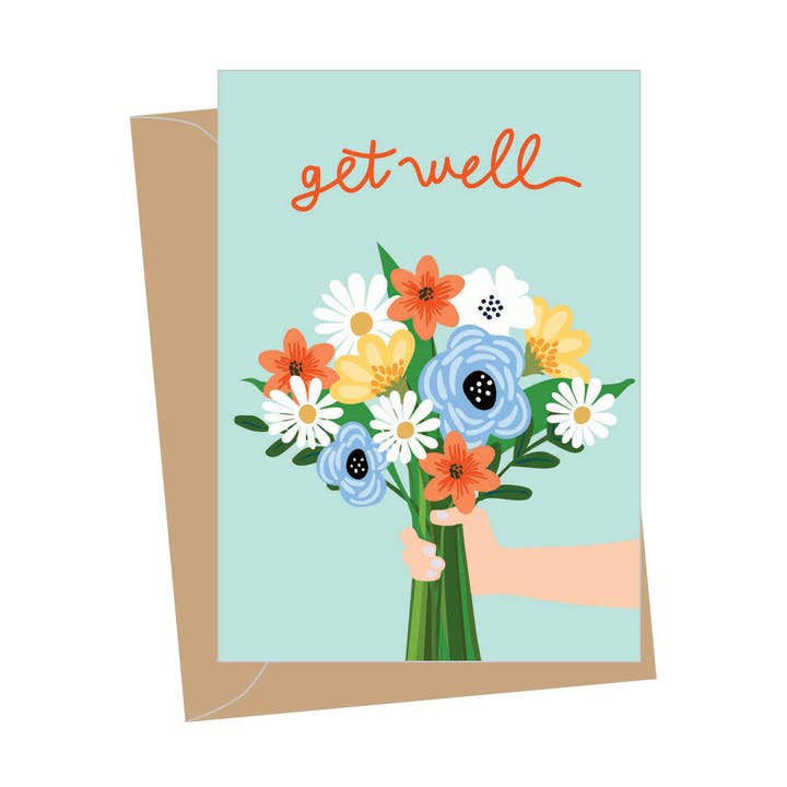 Mini Get Well Bouquet, Folded Enclosure Cards for wholesale by Apartment 2 Cards