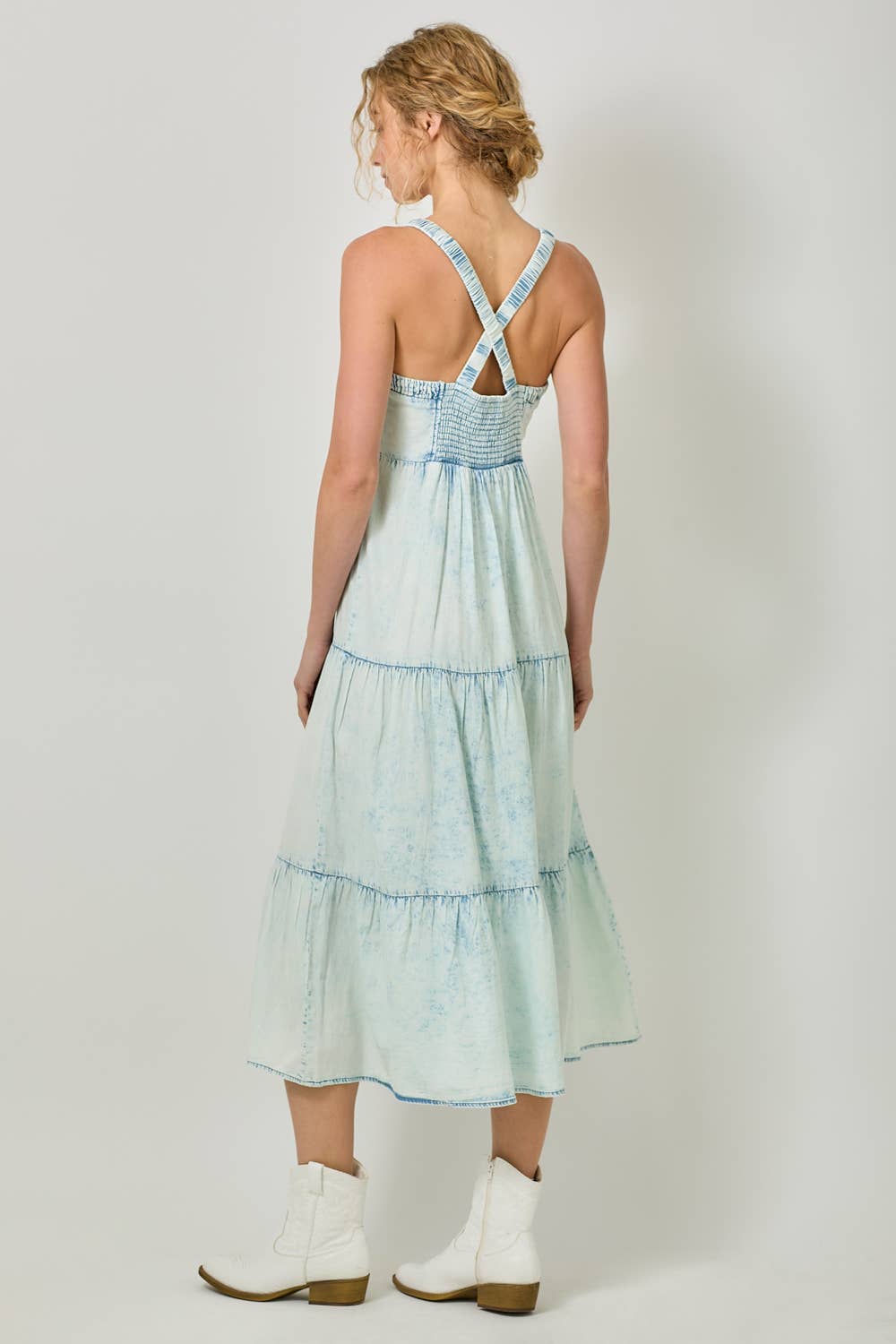 Mystree - Vente Robe – femme - Robe à plusieurs niveaux en tencel délavé 605856