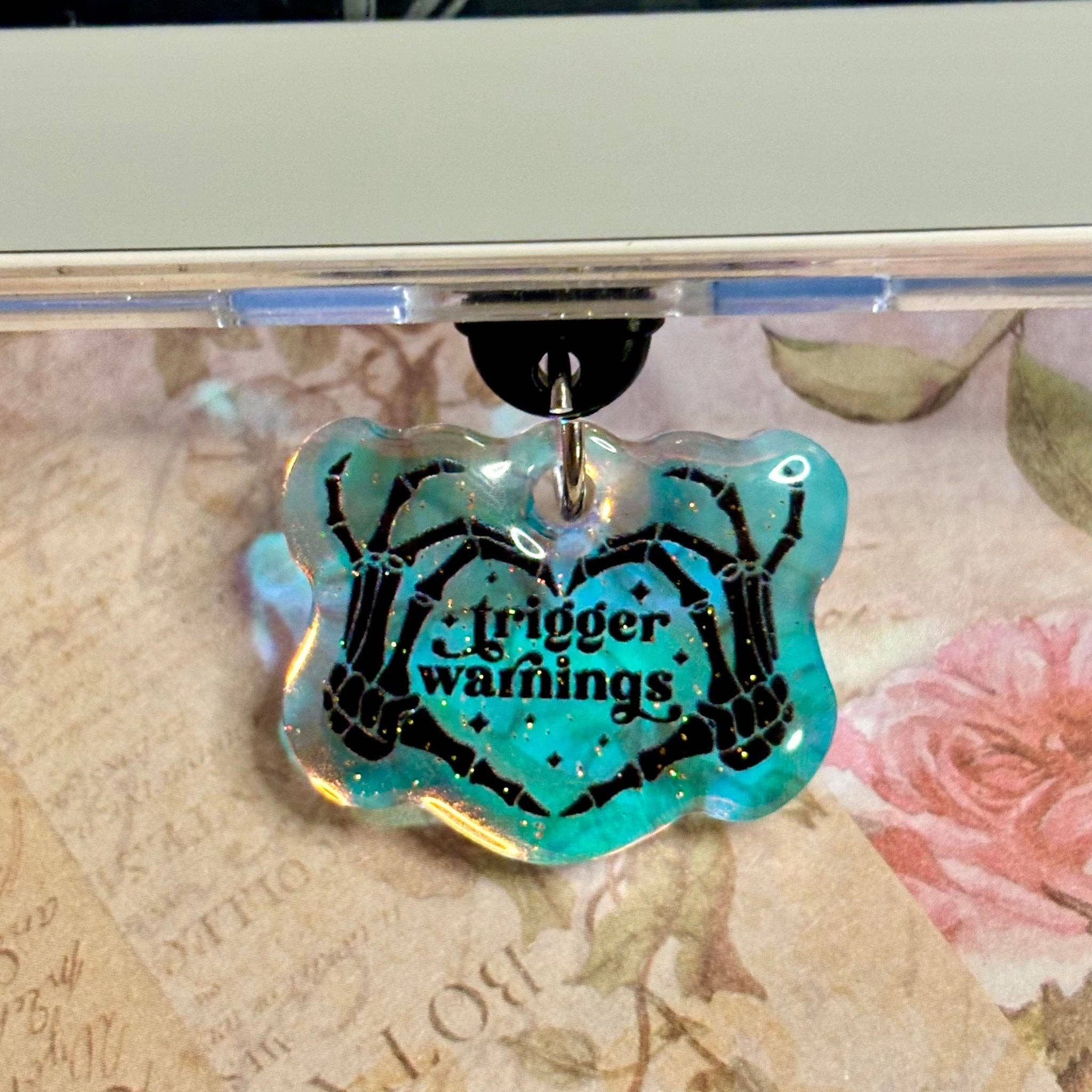 Awfullynerdy.co - Wholesale Individual Charm/Pendant - Trigger Warnings Smut Holographic Sparkle USB-C Dust Plug Kindle Charm1