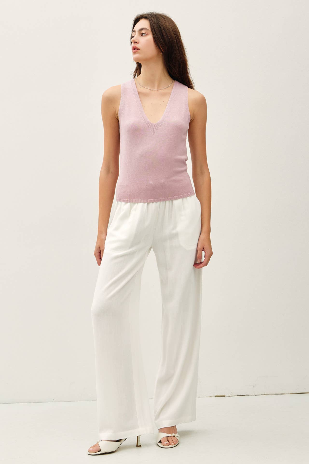 Be Cool - Wholesale Tank Top - Women's - MINIMAL V-NECK SWEATER TANK  1