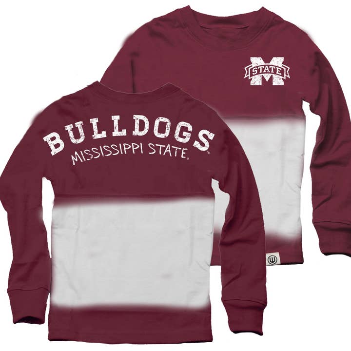 Wes & Willy Mississippi State Bulldogs Girl's Dip Dyed for wholesale by Wes and Willy