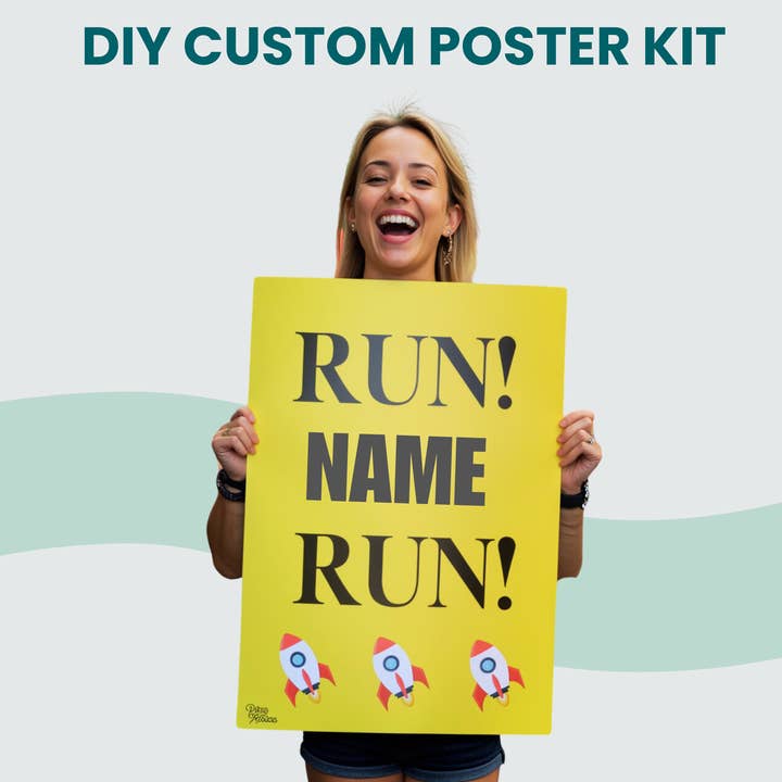 Race Day Poster Kit- "Run! ____ Run!" Poster Kit for wholesale by Pen and Paces