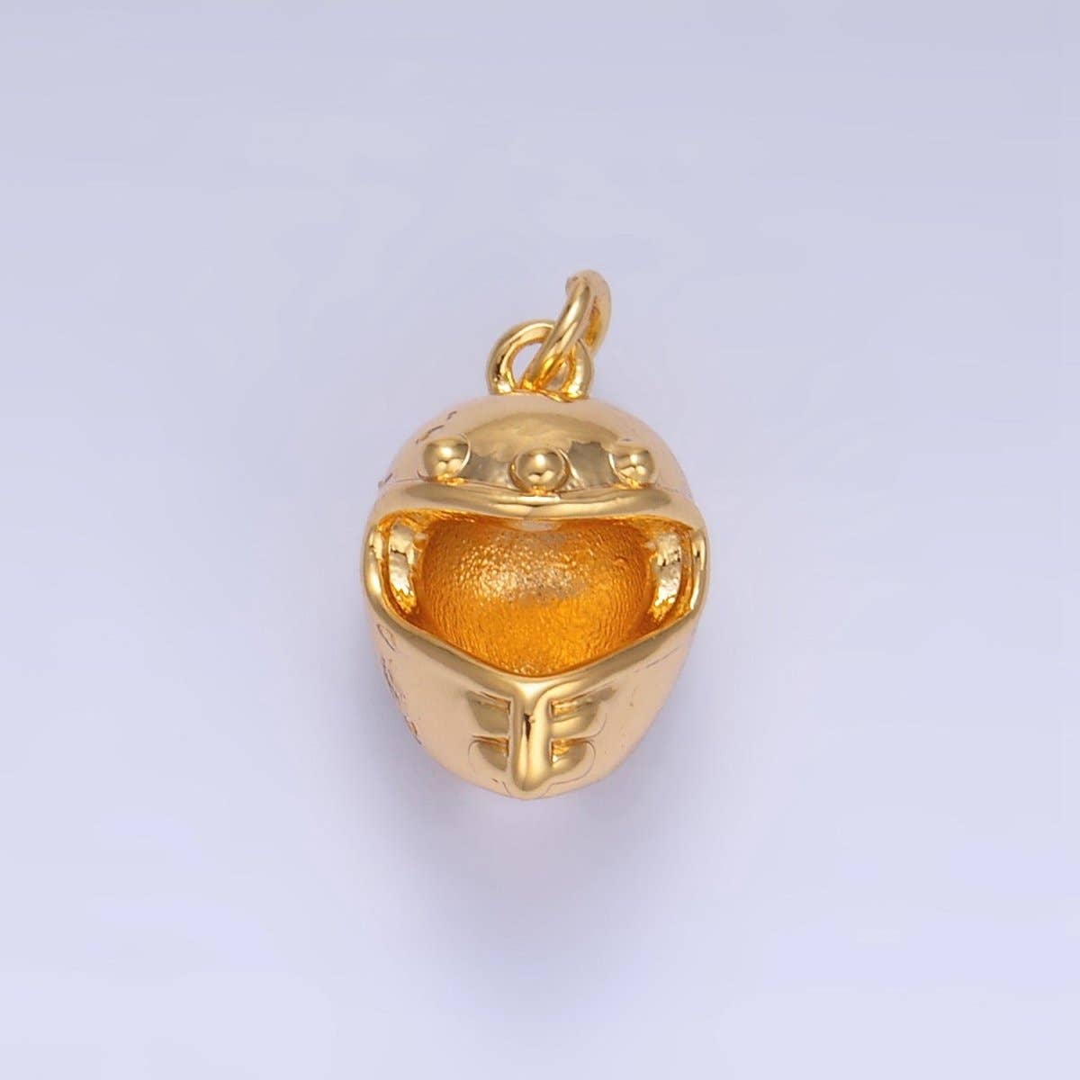 Aim Eternal – wholesale Individual charm/pendant – 24K Gold Filled Motorcycle Helmet Multidimensional 3D Charm | W1340