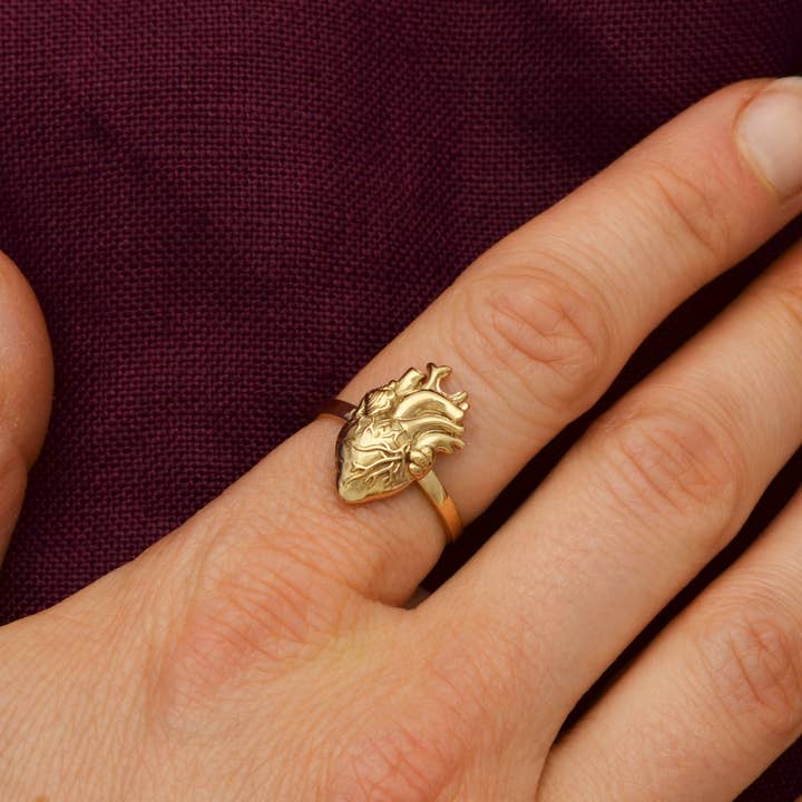 Nina Designs - Wholesale Cocktail/Statement Ring - Sterling Silver or Bronze Anatomical Heart Ring
