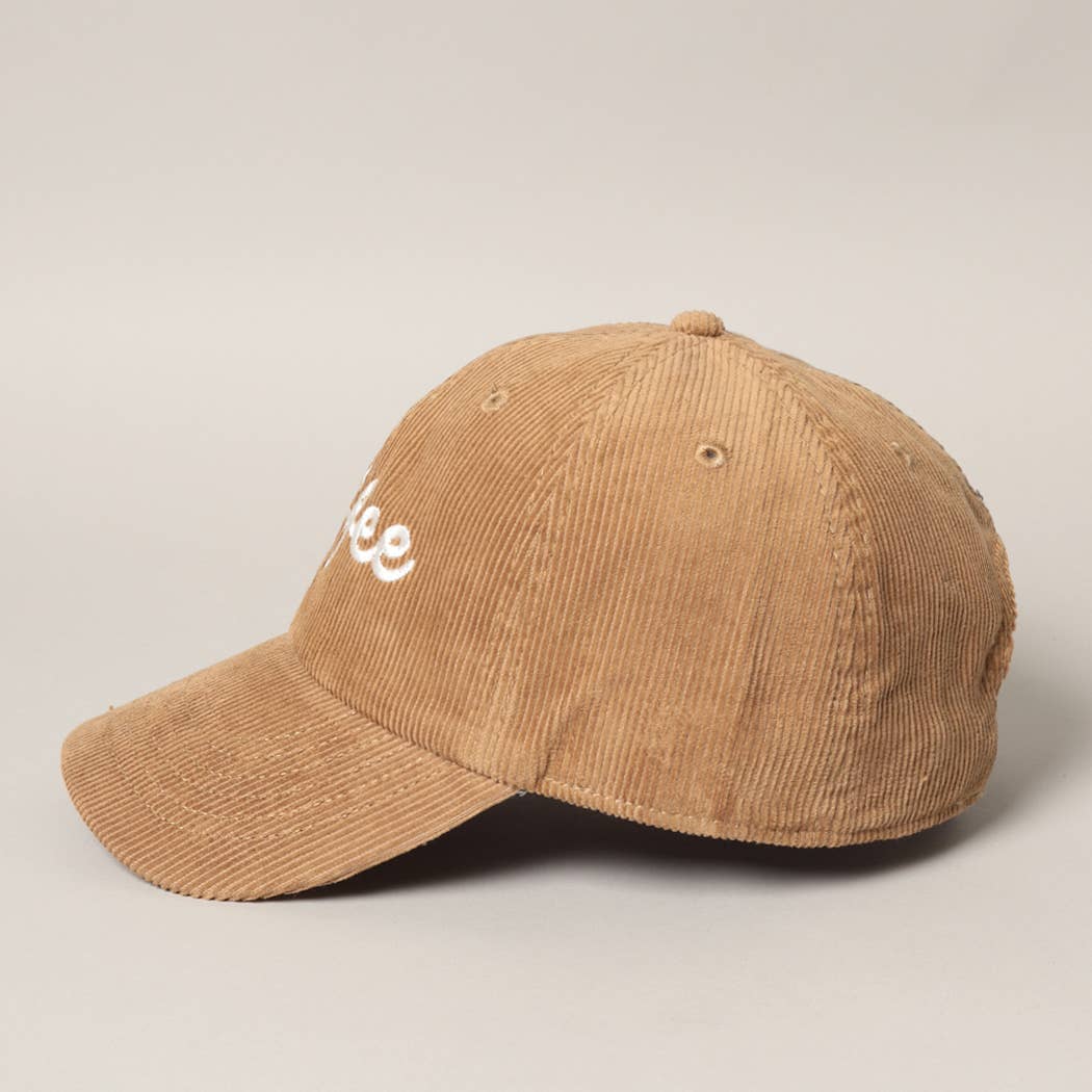 Fashion City - Wholesale Baseball cap – Women's - COFFEE Embroidered Corduroy Cap5