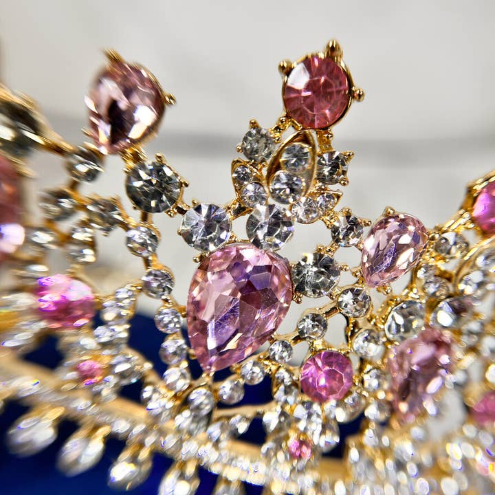 Happy Dream Gifts - Wholesale Tiara - Women's - Princess Pink Tiara, Luxury Gold Crown, Crystal Headpiece3