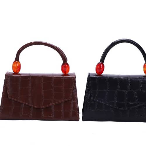 Bolsa de embreagem de moda com alça superior de couro sintético para senhora por atacado de Nima Accessories Inc