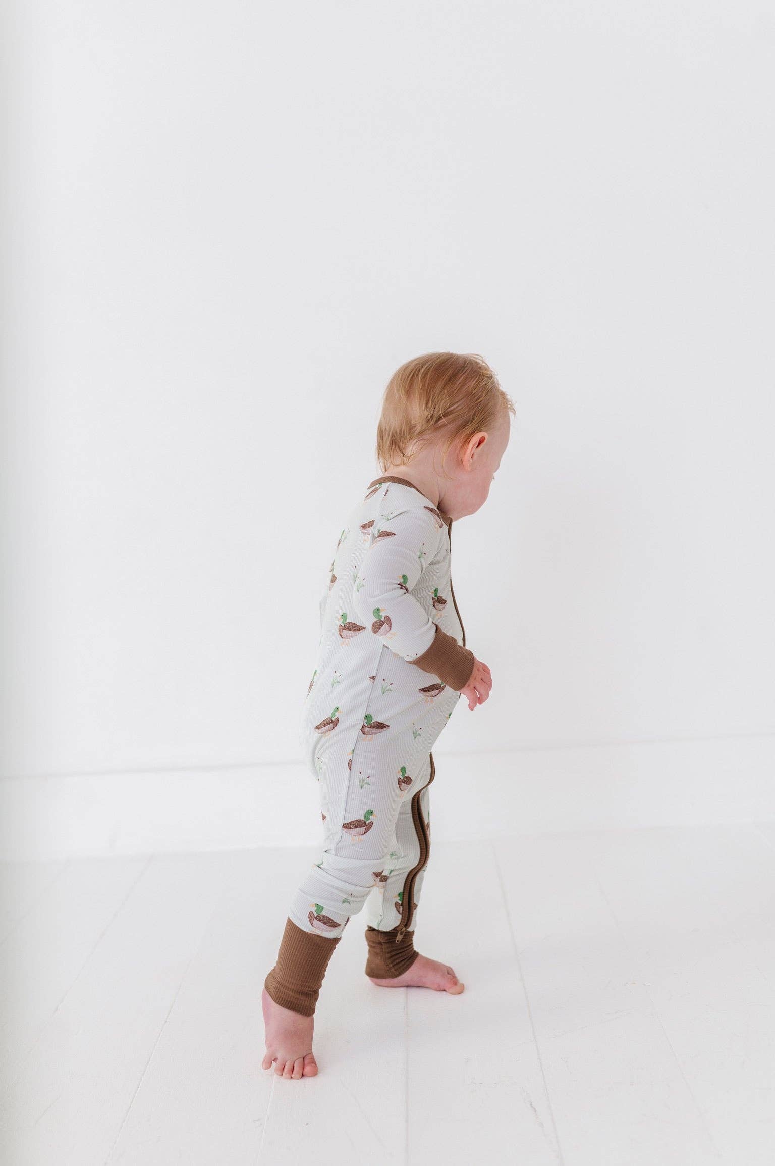 Kiki + Lulu - Wholesale Rompertje - Baby - Eend, Eend Schattige Geribbelde Omvormbare Voetjes4