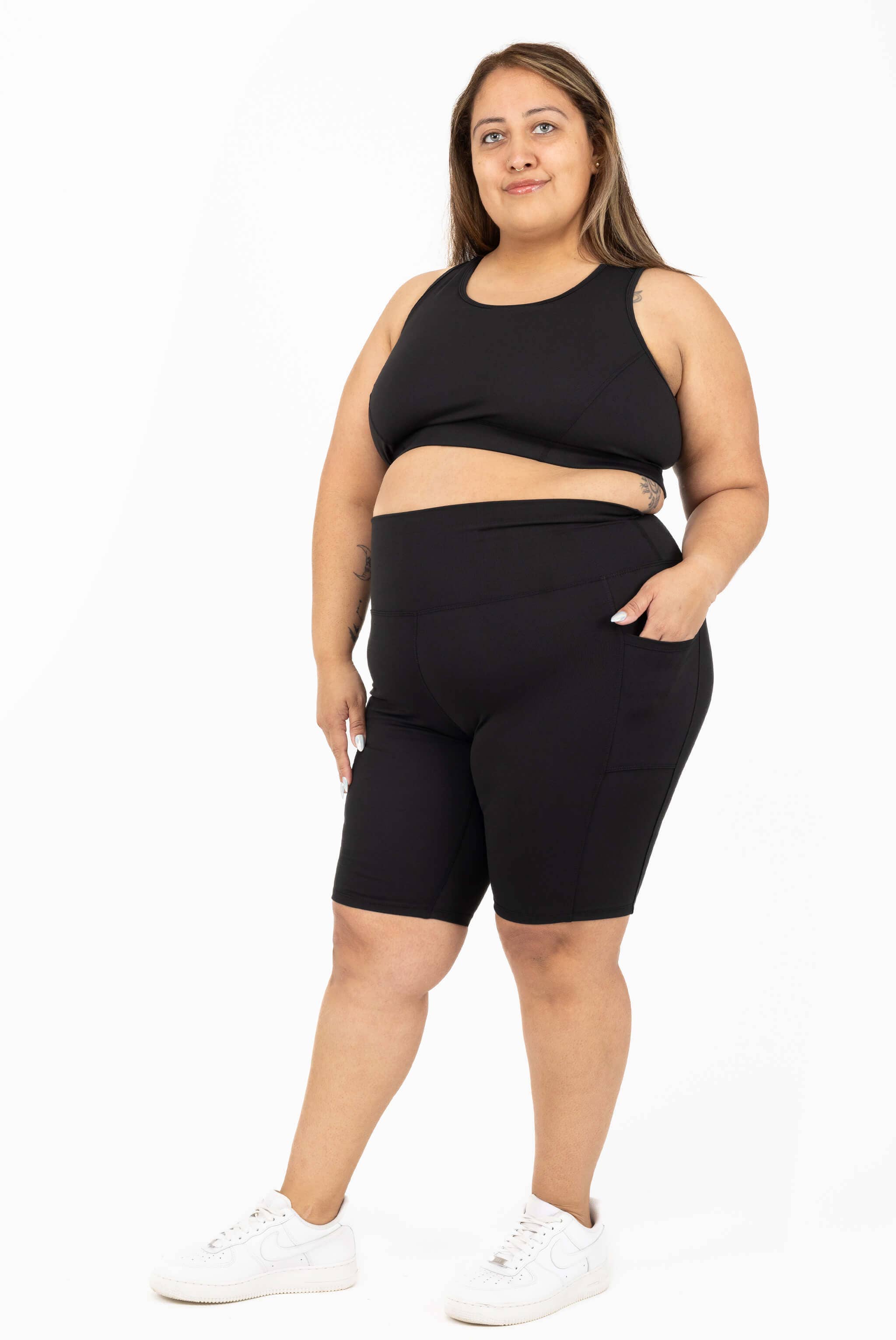 Superfit Hero - Wholesale Athletic Shorts - Women's - Pocket Bike Shorts 11 inch - Black2