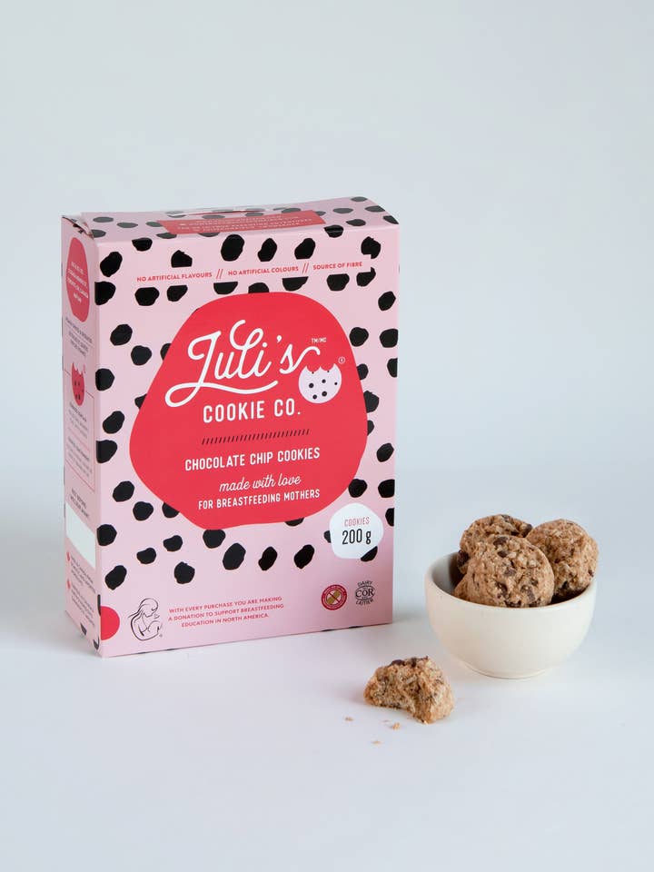 Chocolate Chip Laktation Cookies, Original Recept -200gr Box för wholesale av Juli's Cookie Co