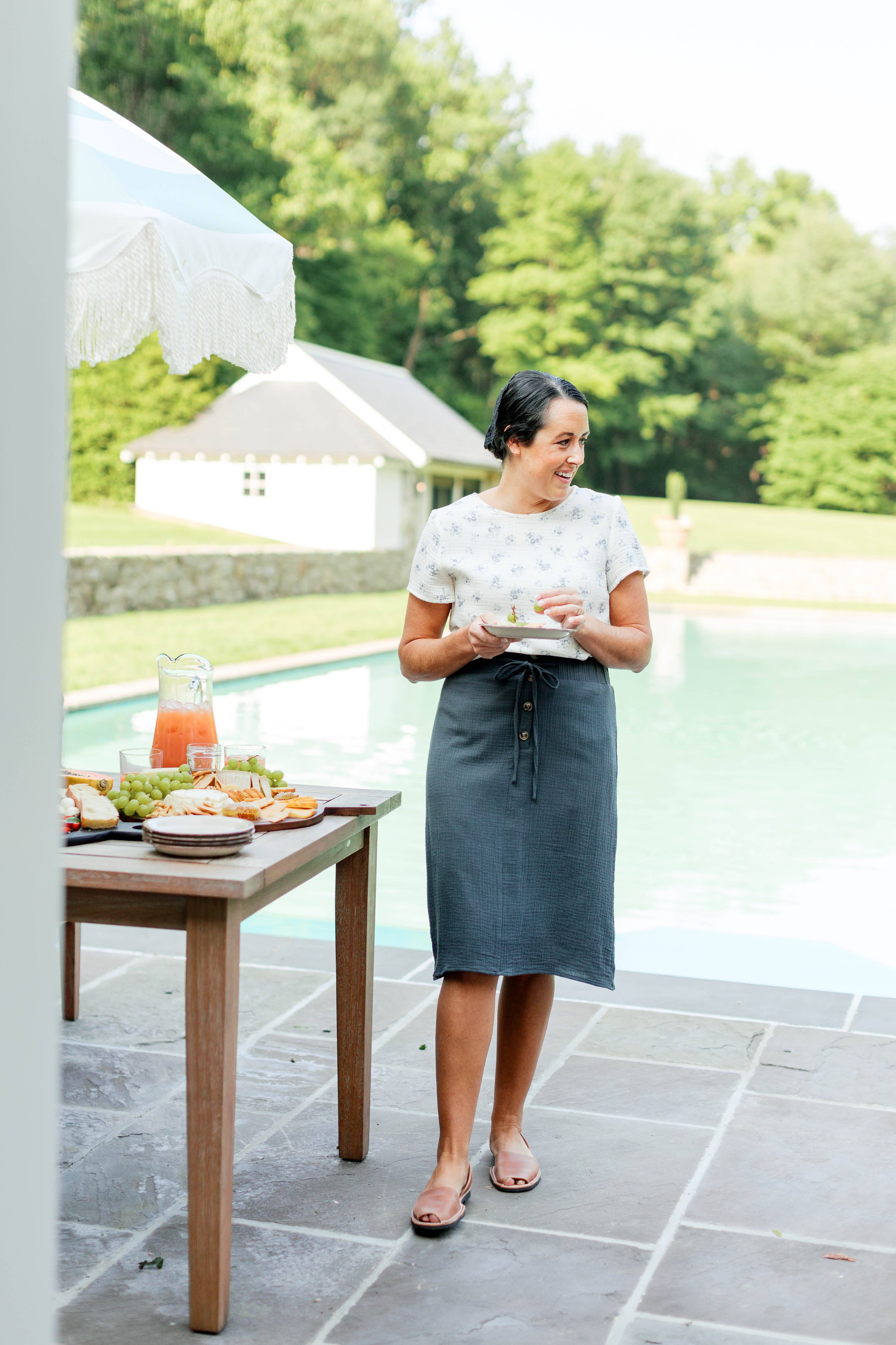 The Main Street Exchange - Wholesale Skirt - Women's - 'Courtney' Paper Bag Waist Cotton Gauze Skirt FINAL SALE5