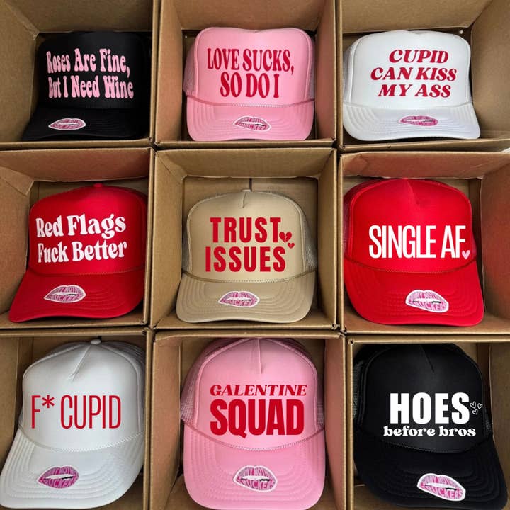 Funny Mother Truckers - Wholesale Trucker Hat - Women's - ROSES ARE FINE BUT I NEED RED WINE TRUCKER HAT2