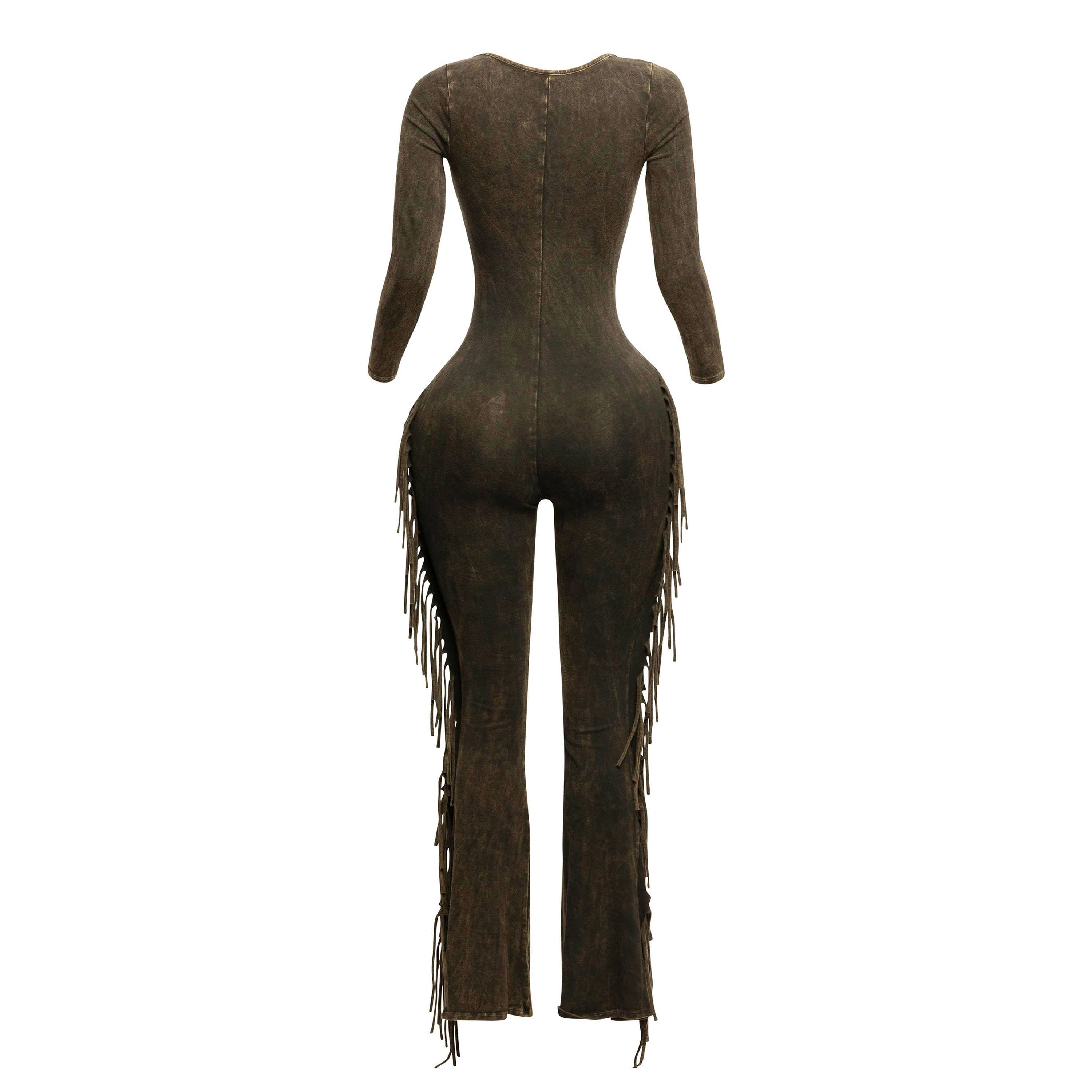 DORCAS - Wholesale Jumpsuit - Women's - Mineral washed fringed jumpsuit8