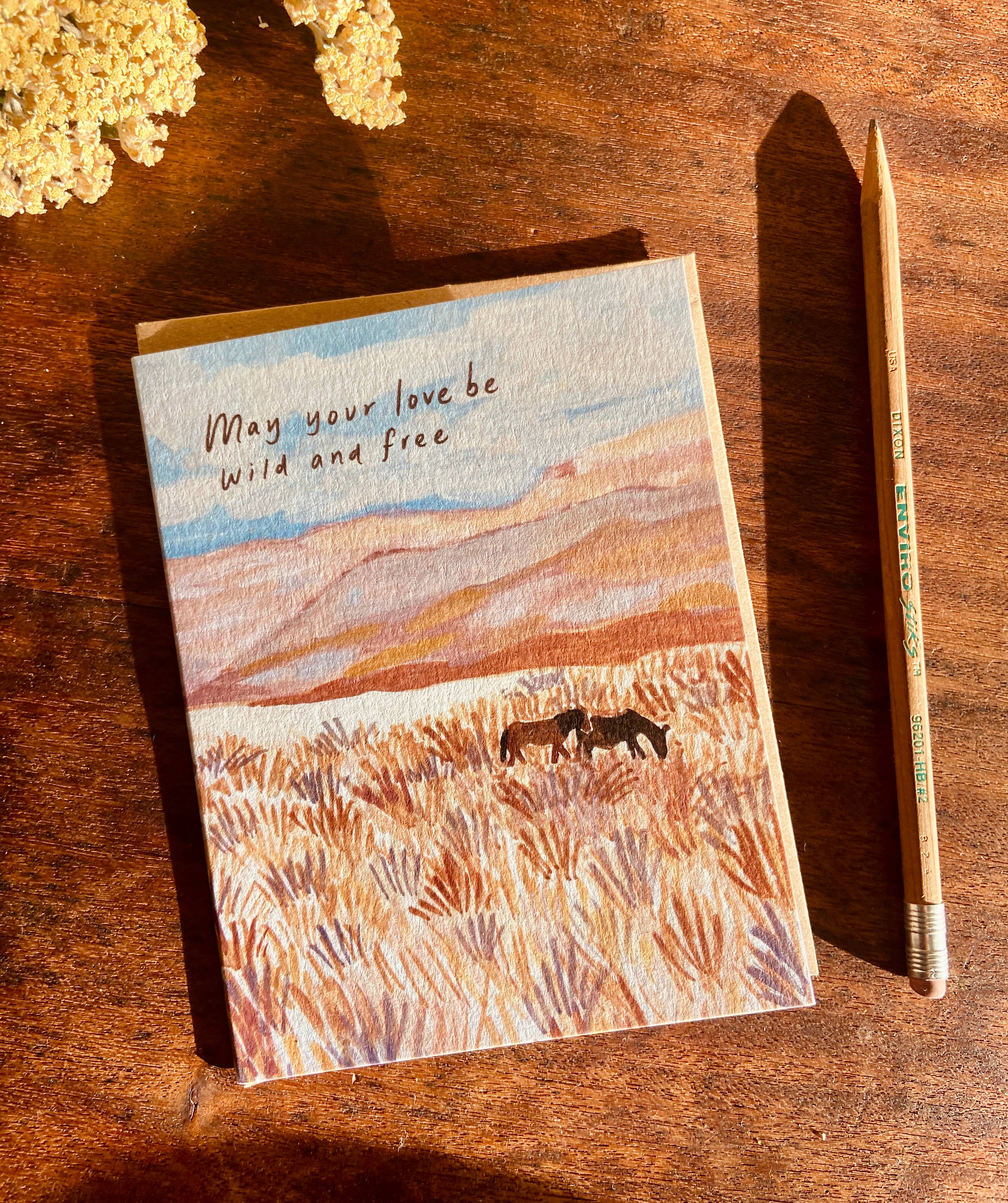 Little Salt Wagon - Wholesale Love Card - May Your Love Be Wild and Free Horse Pasture Greeting Card2