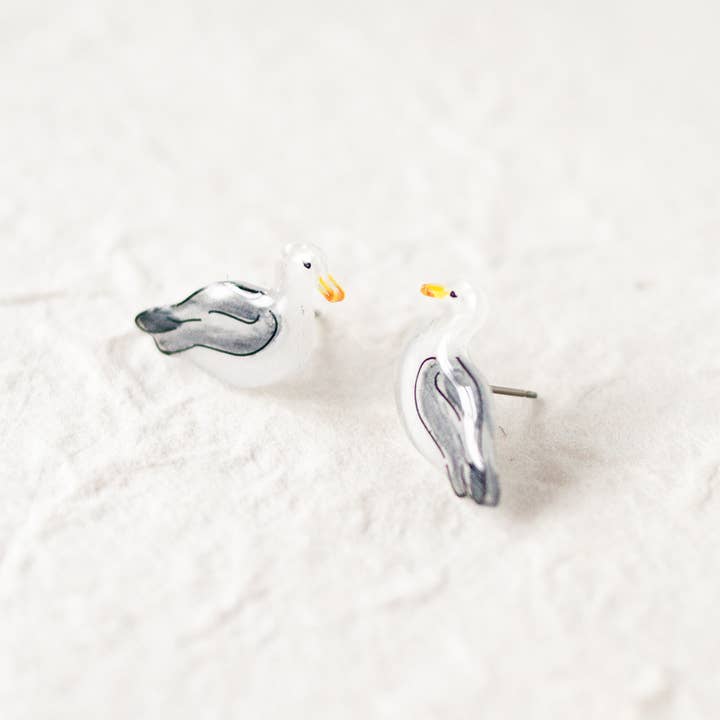 Poptone Co. - Wholesale Stud/Post Earrings - Seagull Bird Beach Earrings