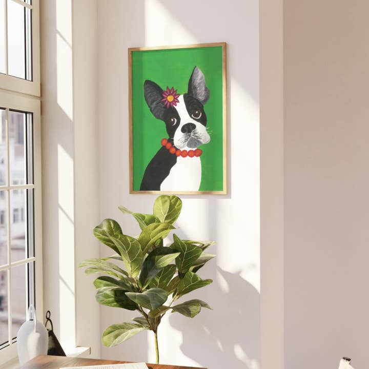 Fun Dog Print Limited Edition French Bulldog Boston Baguette for wholesale by Pup Goes The Easel