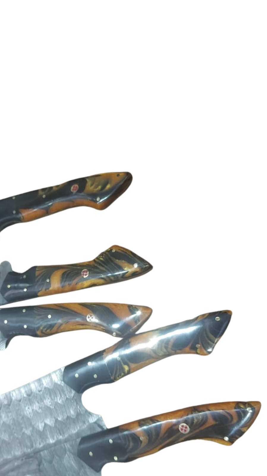 Bravohandicrafts - Wholesale Knife Set - Custom Handmade HAND FORGED DAMASCUS STEEL CHEF KNIFE Set7