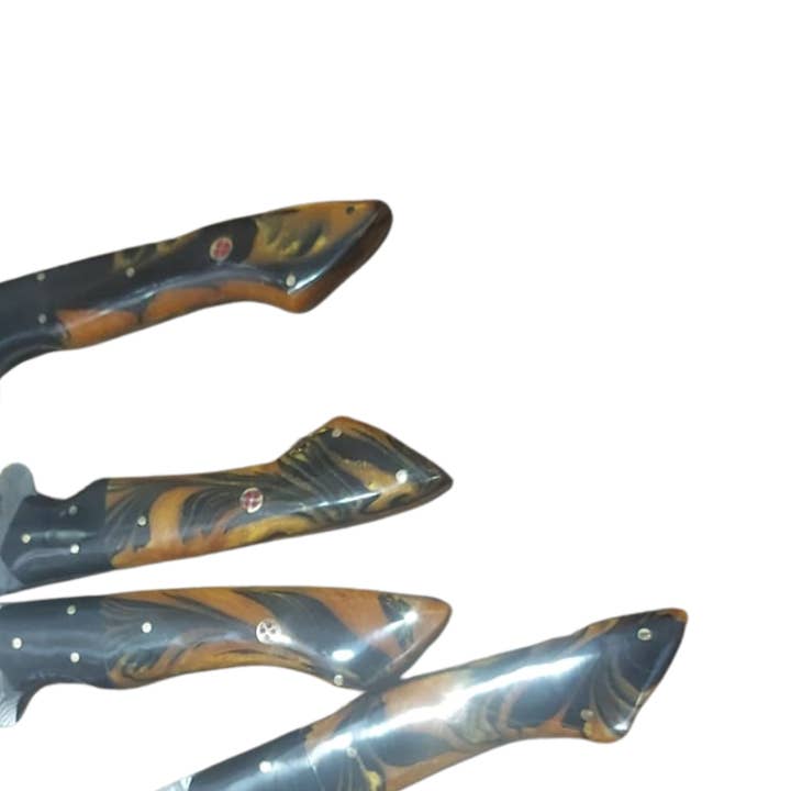 Bravohandicrafts - Wholesale Knife Set - Custom Handmade HAND FORGED DAMASCUS STEEL CHEF KNIFE Set7