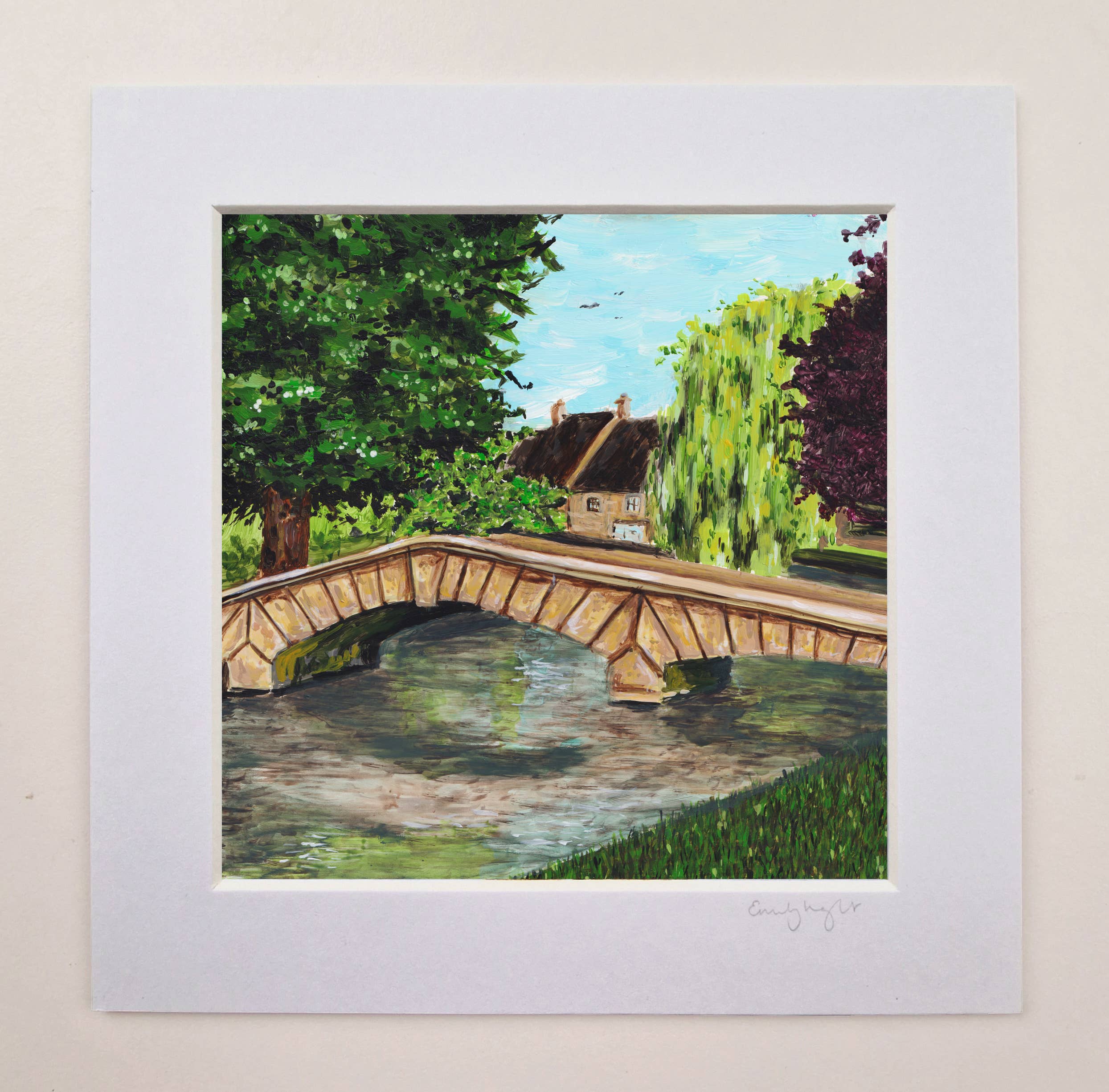 Emily Laura Designs – wholesale Art print – Bourton-on-the-Water Artistic Mounted Art Print0