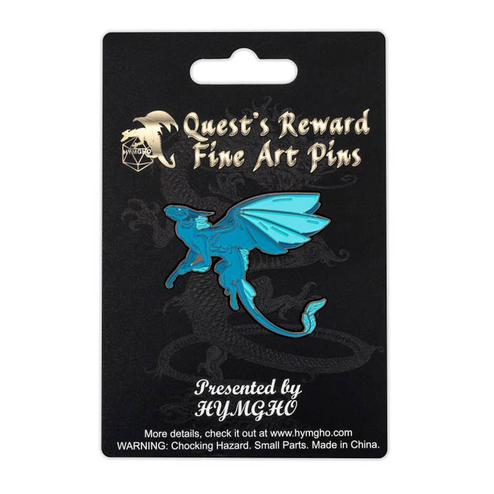 Hymgho Premium Dice - Wholesale Lapel Pin/Button - Quest's Reward Fine Art Pin - Fairy Dragon